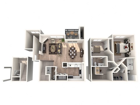 Evans Creek at Woodbridge Apartments in Redmond, Washington Avondale Renovated Floor Plan